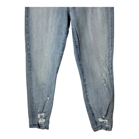 Agolde Jeans Women 29 Blue Light Wash Sophie Cropped Chewed Hem Distressed Retro - Picture 7 of 12